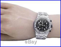 Mens 42 MM Audemars Piguet Royal Oak Offshore Chrono Black Dial Diamond Watch