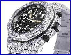 Mens 42 MM Audemars Piguet Royal Oak Offshore Chrono Black Dial Diamond Watch