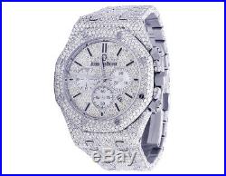 Mens Audemars Piguet Royal Oak 41MM Chronograph S. Steel VS Diamond Watch 33.0 Ct