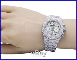 Mens Audemars Piguet Royal Oak 41MM Chronograph S. Steel VS Diamond Watch 33.0 Ct