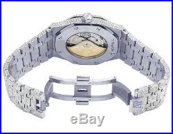 Mens Audemars Piguet Royal Oak 41MM Steel VS Rainbow Dial Diamond Watch 33.0 Ct