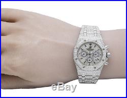 Mens Audemars Piguet Royal Oak Chrono Stainless Steel 39MM Diamond Watch 27.75Ct