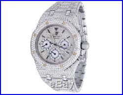 Mens Audemars Piguet Royal Oak Chrono Stainless Steel 39MM Diamond Watch 27.75Ct