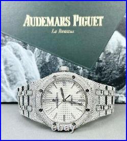 New Audemars Piguet Royal Oak Steel 37mm Unisex Iced Out 15ct Diamonds 15450ST