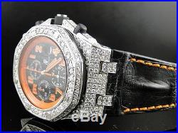 New Custom Mens Audemars Piguet Royal Oak Offshore Volcano Diamond Watch 12 Ct
