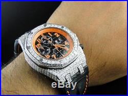 New Custom Mens Audemars Piguet Royal Oak Offshore Volcano Diamond Watch 12 Ct