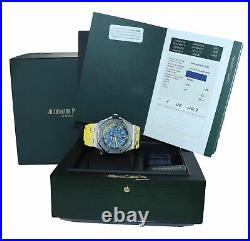 PAPERS Audemars Piguet Royal Oak Offshore Diver Blue Yellow 15710ST Watch Box