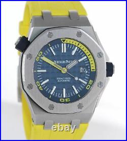 PAPERS Audemars Piguet Royal Oak Offshore Diver Blue Yellow 15710ST Watch Box
