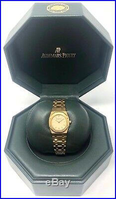 Rare Vintage Audemars Piguet Royal Oak N. 4696 18K Gold Quartz 25mm Wrist Watch
