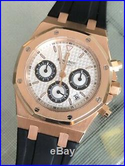 Stunning Audemars Piguet Royal Oak Chronograph 18k Rose Gold With Papers Look