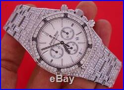 Unworn Audemars Piguet Royal Oak Chronograph 41 mm Watch Iced Out 25 Ct Diamonds