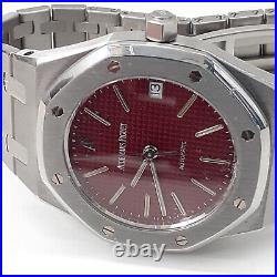 WithBox Audemars Piguet Royal Oak 36 mm Very Rare Red Dial Steel Watch 14790ST